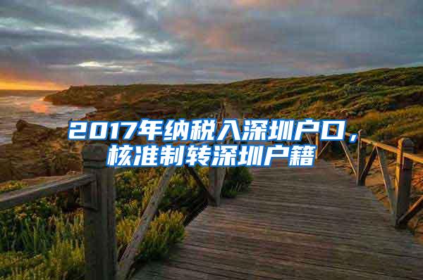 2017年纳税入深圳户口，核准制转深圳户籍