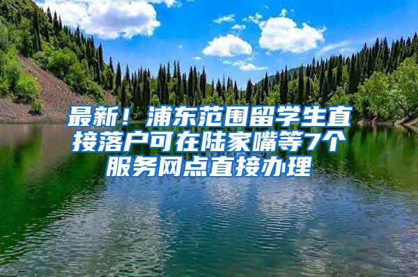 最新！浦东范围留学生直接落户可在陆家嘴等7个服务网点直接办理