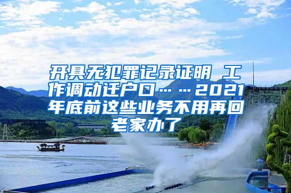 开具无犯罪记录证明 工作调动迁户口……2021年底前这些业务不用再回老家办了