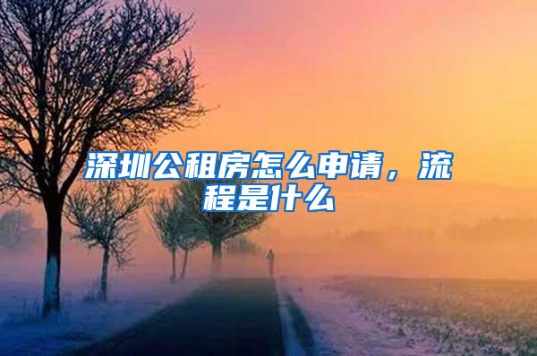 深圳公租房怎么申请，流程是什么