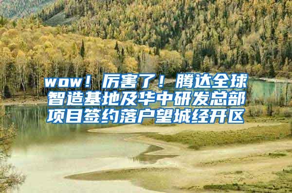 wow！厉害了！腾达全球智造基地及华中研发总部项目签约落户望城经开区