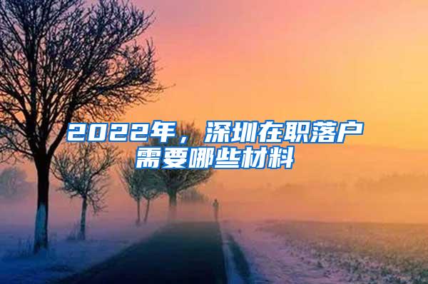 2022年，深圳在职落户需要哪些材料