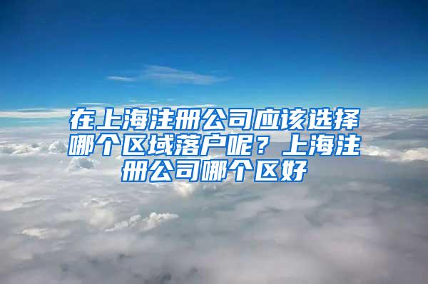 在上海注册公司应该选择哪个区域落户呢？上海注册公司哪个区好