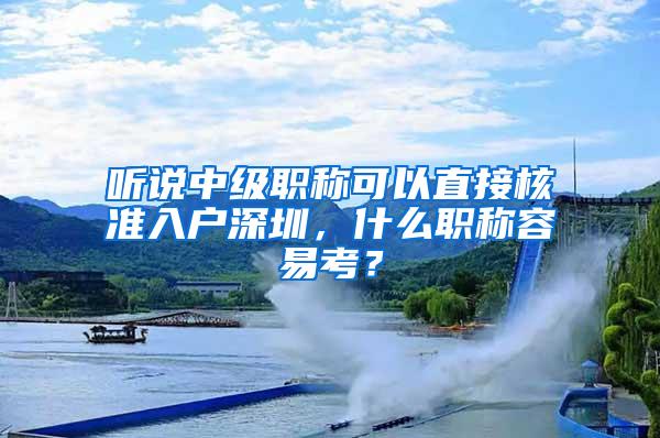 听说中级职称可以直接核准入户深圳，什么职称容易考？