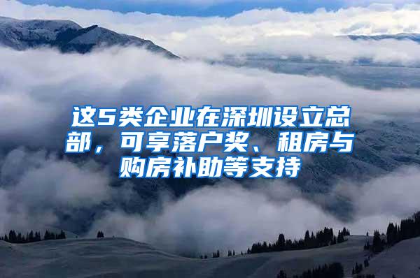 这5类企业在深圳设立总部，可享落户奖、租房与购房补助等支持