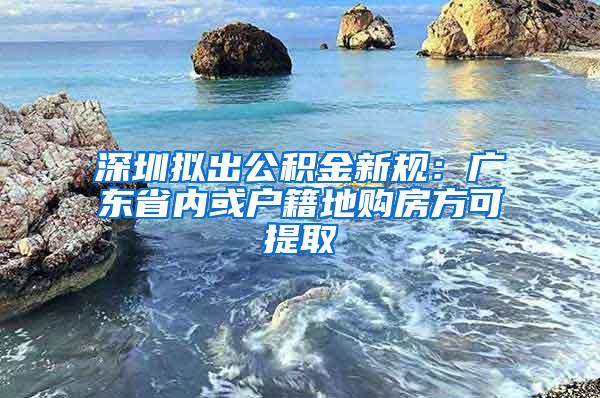 深圳拟出公积金新规：广东省内或户籍地购房方可提取