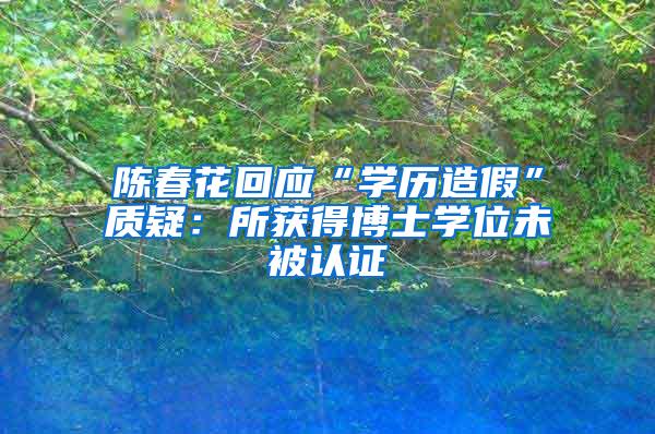 陈春花回应“学历造假”质疑：所获得博士学位未被认证