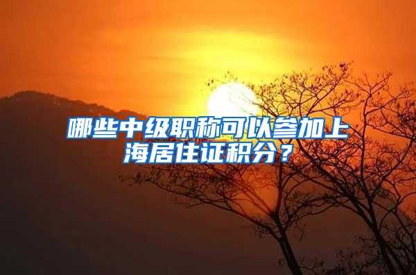 哪些中级职称可以参加上海居住证积分？