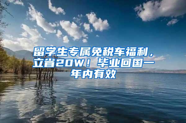 留学生专属免税车福利，立省20W！毕业回国一年内有效