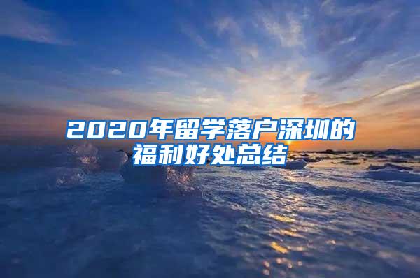 2020年留学落户深圳的福利好处总结