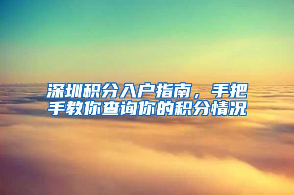 深圳积分入户指南，手把手教你查询你的积分情况