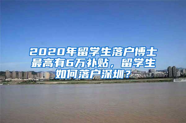 2020年留学生落户博士最高有6万补贴，留学生如何落户深圳？