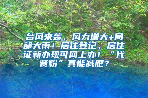 台风来袭，风力增大+局部大雨！居住登记、居住证新办现可网上办！“代餐粉”真能减肥？