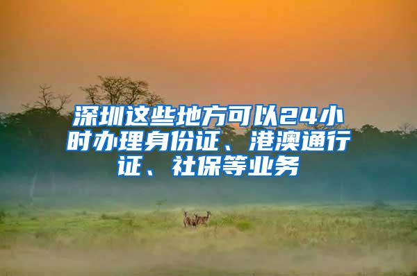 深圳这些地方可以24小时办理身份证、港澳通行证、社保等业务