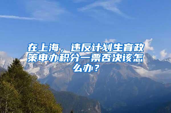 在上海，违反计划生育政策申办积分一票否决该怎么办？