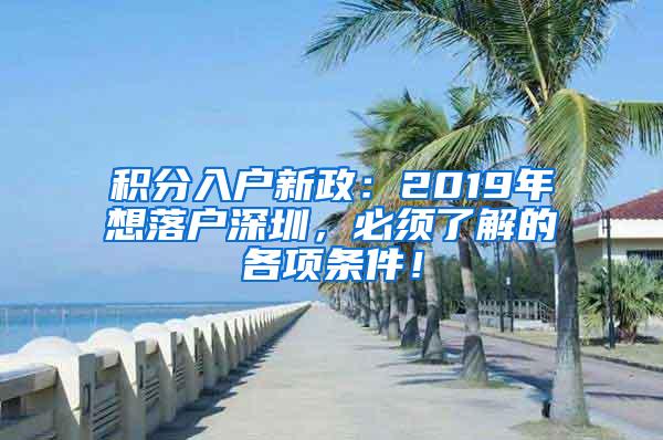 积分入户新政：2019年想落户深圳，必须了解的各项条件！