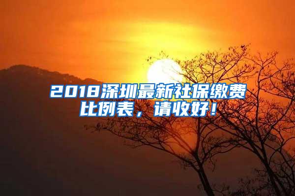 2018深圳最新社保缴费比例表，请收好！