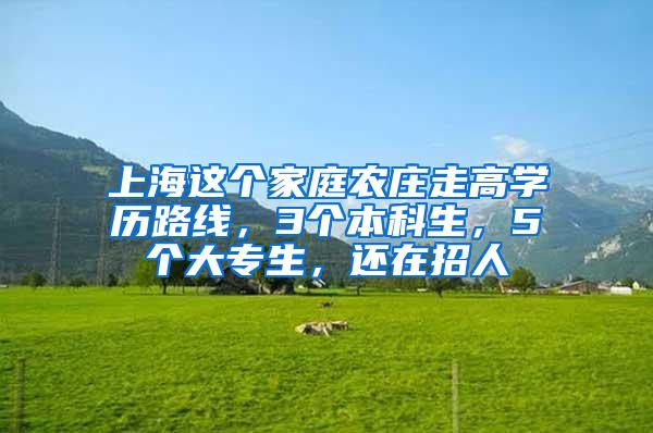 上海这个家庭农庄走高学历路线，3个本科生，5个大专生，还在招人