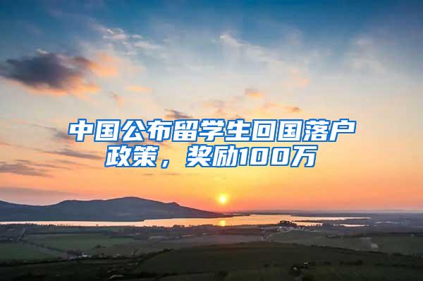 中国公布留学生回国落户政策，奖励100万