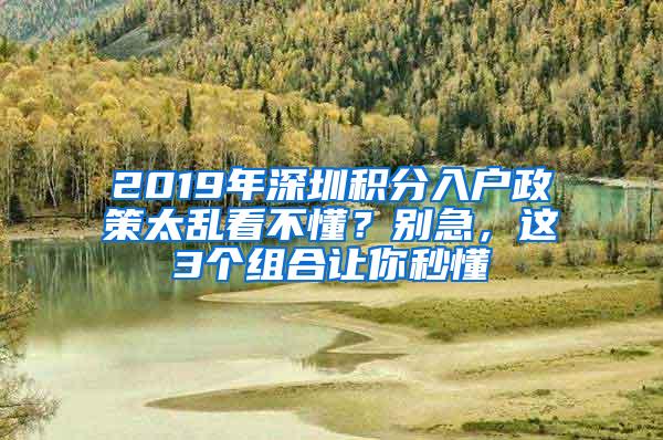 2019年深圳积分入户政策太乱看不懂？别急，这3个组合让你秒懂