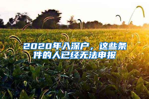 2020年入深户，这些条件的人已经无法申报