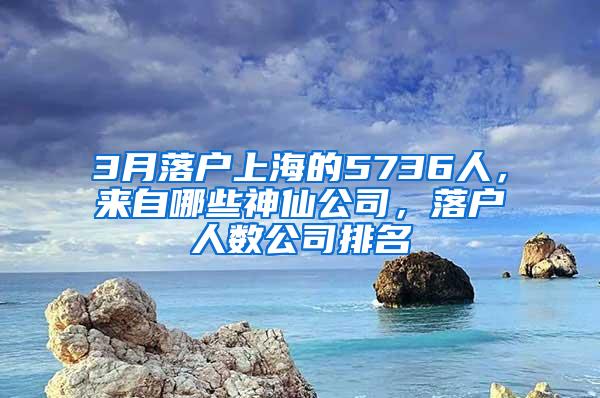 3月落户上海的5736人，来自哪些神仙公司，落户人数公司排名