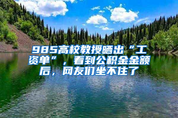 985高校教授晒出“工资单”，看到公积金金额后，网友们坐不住了