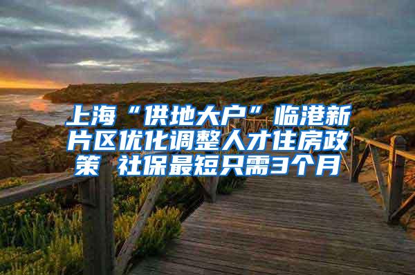 上海“供地大户”临港新片区优化调整人才住房政策 社保最短只需3个月