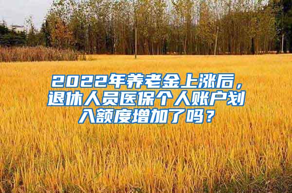 2022年养老金上涨后，退休人员医保个人账户划入额度增加了吗？