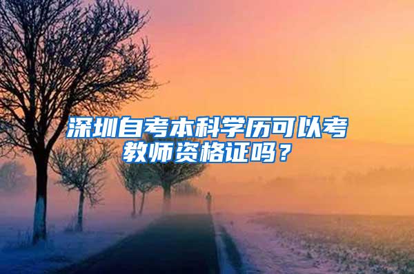 深圳自考本科学历可以考教师资格证吗？