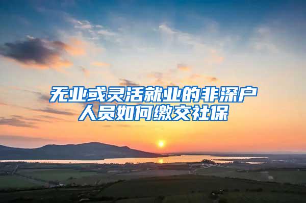 无业或灵活就业的非深户人员如何缴交社保