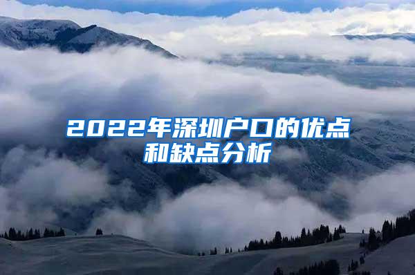 2022年深圳户口的优点和缺点分析