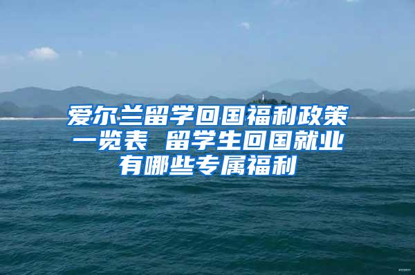 爱尔兰留学回国福利政策一览表 留学生回国就业有哪些专属福利