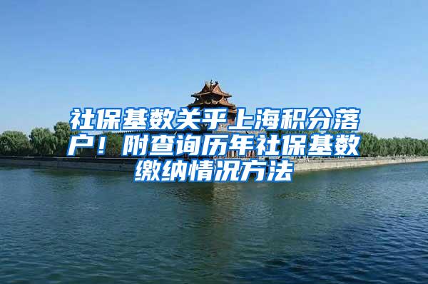 社保基数关乎上海积分落户！附查询历年社保基数缴纳情况方法