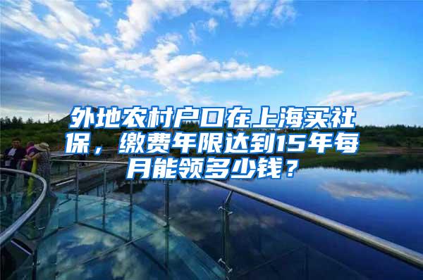 外地农村户口在上海买社保，缴费年限达到15年每月能领多少钱？