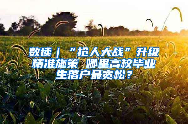 数读｜“抢人大战”升级精准施策 哪里高校毕业生落户最宽松？