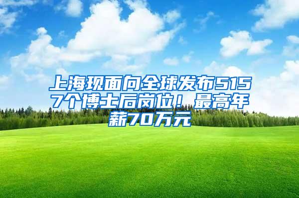 上海现面向全球发布5157个博士后岗位！最高年薪70万元