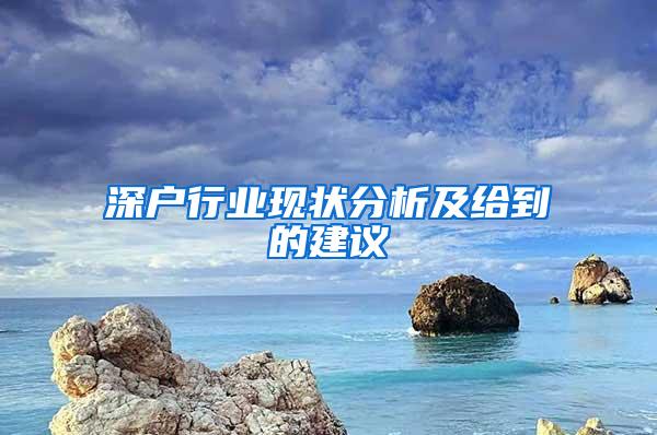 深户行业现状分析及给到的建议