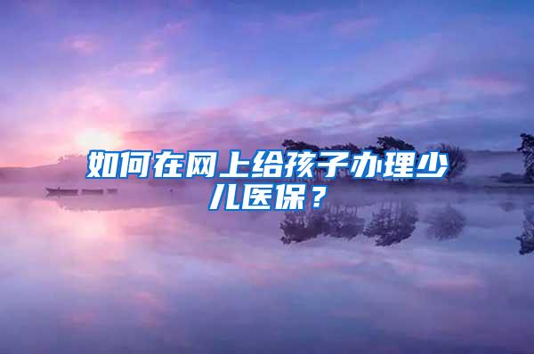 如何在网上给孩子办理少儿医保？