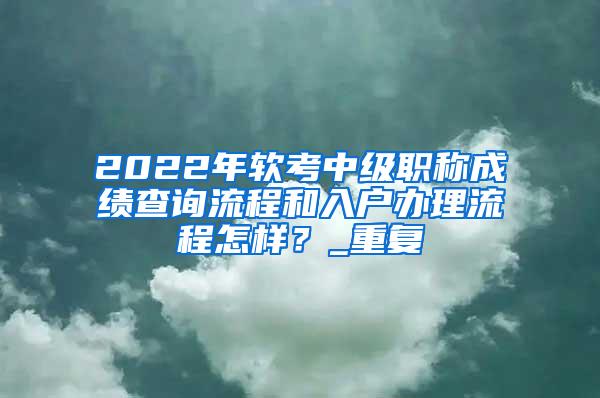 2022年软考中级职称成绩查询流程和入户办理流程怎样？_重复