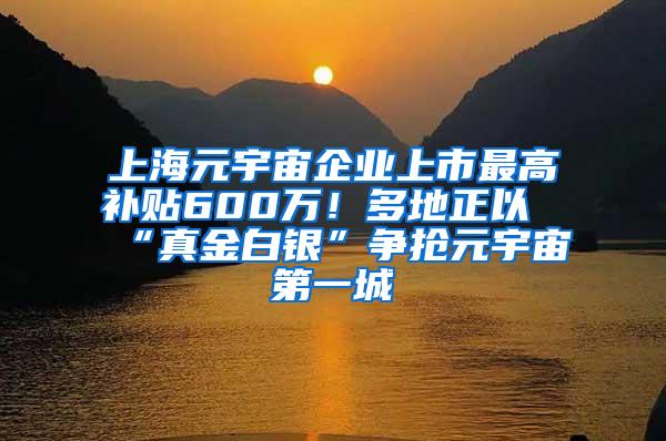 上海元宇宙企业上市最高补贴600万！多地正以“真金白银”争抢元宇宙第一城