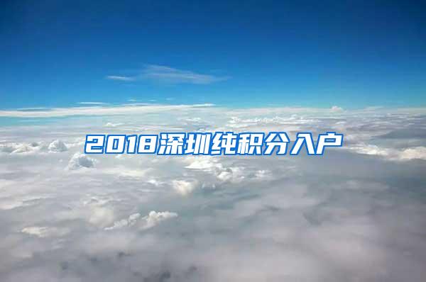 2018深圳纯积分入户