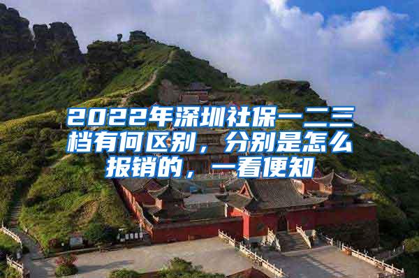 2022年深圳社保一二三档有何区别，分别是怎么报销的，一看便知