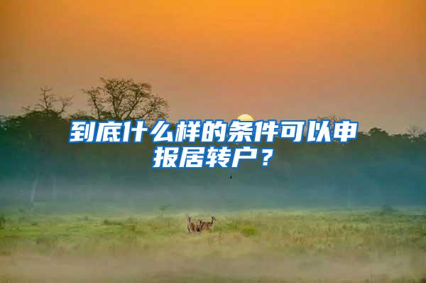 到底什么样的条件可以申报居转户？