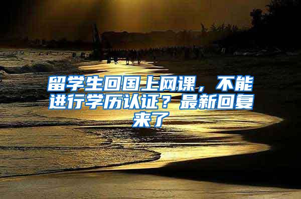 留学生回国上网课，不能进行学历认证？最新回复来了