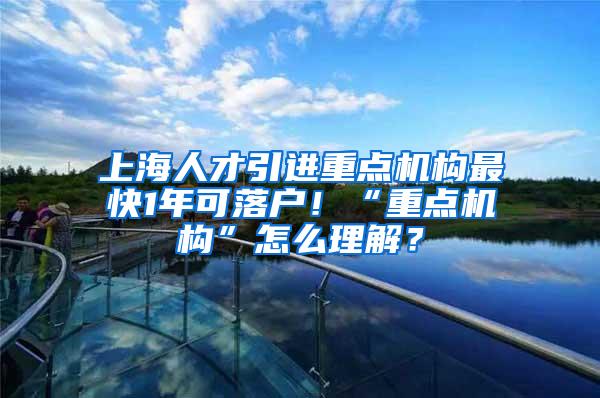 上海人才引进重点机构最快1年可落户！“重点机构”怎么理解？