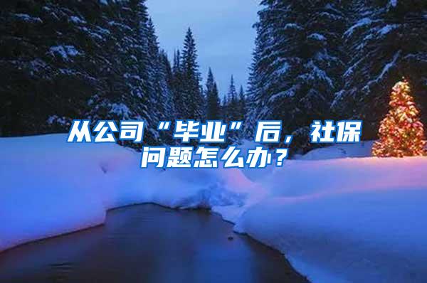 从公司“毕业”后，社保问题怎么办？