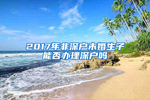 2017年非深户未婚生子能否办理深户吗