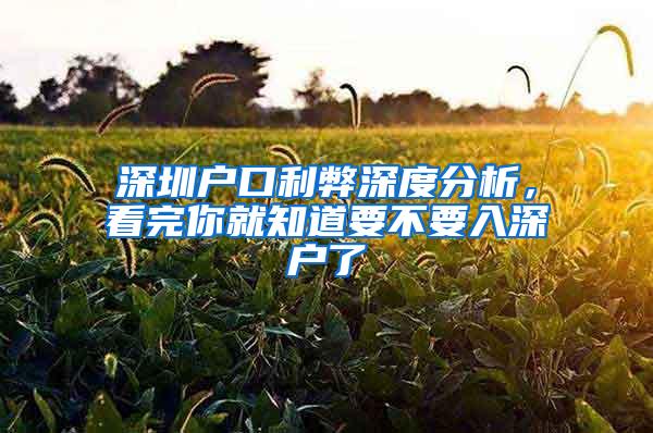 深圳户口利弊深度分析，看完你就知道要不要入深户了