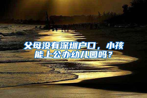 父母没有深圳户口，小孩能上公办幼儿园吗？